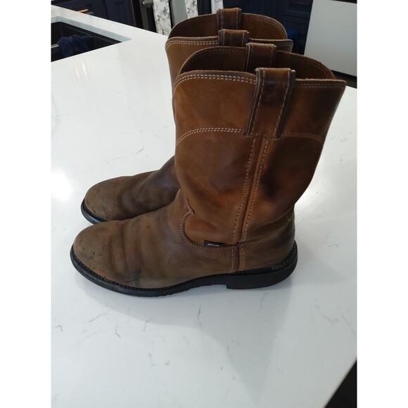 Justin's men's size 8 conductor boots. 10-in Steel toe made in USA. Used - Picture 3 of 9